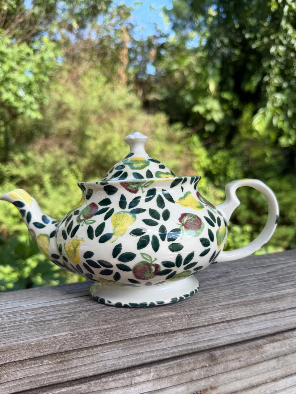 Price & Kensington Teapot Marked Orchard P & K Ceramic  Apples & Pears Preowned